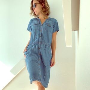 Chambray Button Down Dress